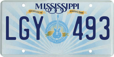 MS license plate LGY493