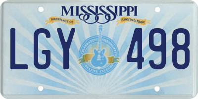 MS license plate LGY498