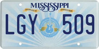 MS license plate LGY509