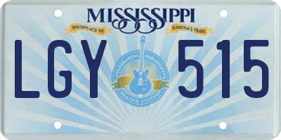 MS license plate LGY515