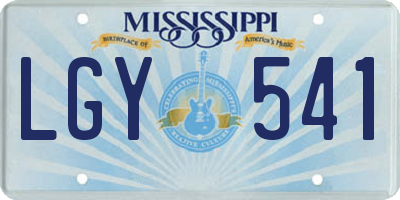 MS license plate LGY541