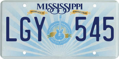 MS license plate LGY545