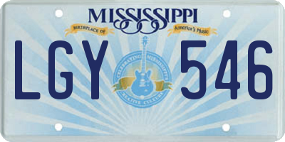 MS license plate LGY546