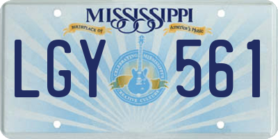 MS license plate LGY561