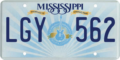 MS license plate LGY562