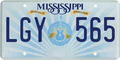 MS license plate LGY565