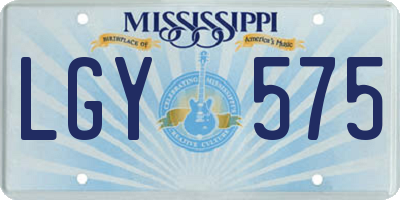 MS license plate LGY575