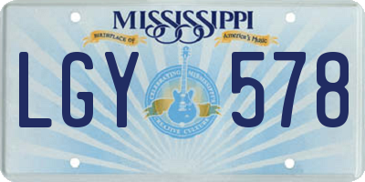 MS license plate LGY578