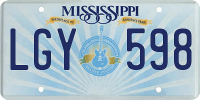 MS license plate LGY598