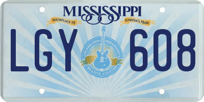 MS license plate LGY608