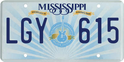 MS license plate LGY615