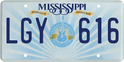 MS license plate LGY616