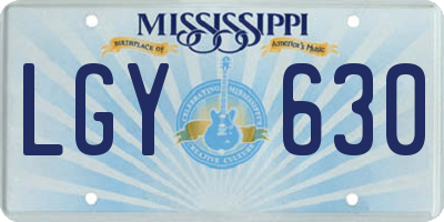MS license plate LGY630