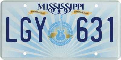 MS license plate LGY631