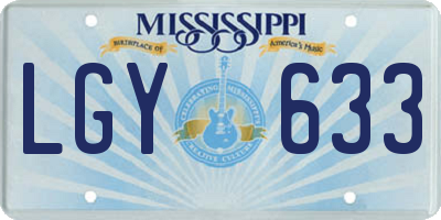 MS license plate LGY633