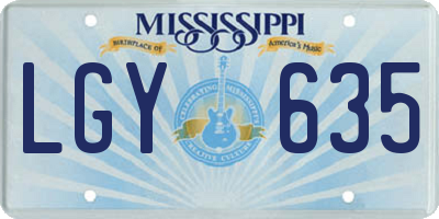 MS license plate LGY635