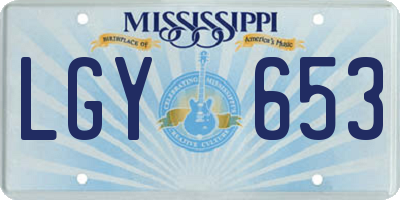 MS license plate LGY653