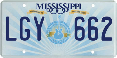 MS license plate LGY662
