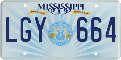 MS license plate LGY664
