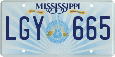 MS license plate LGY665