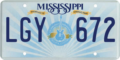 MS license plate LGY672