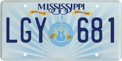 MS license plate LGY681