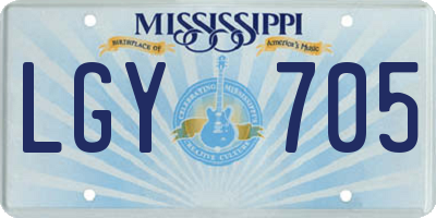 MS license plate LGY705