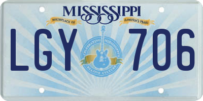 MS license plate LGY706