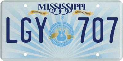 MS license plate LGY707