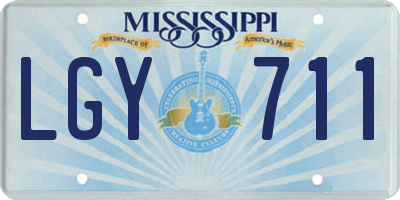 MS license plate LGY711
