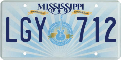 MS license plate LGY712