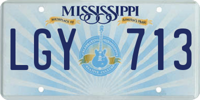 MS license plate LGY713