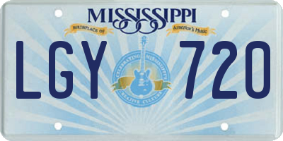 MS license plate LGY720