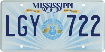 MS license plate LGY722
