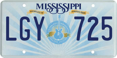 MS license plate LGY725