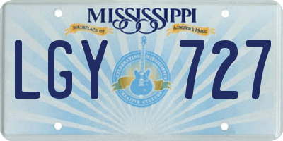 MS license plate LGY727