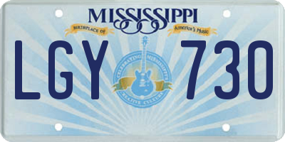 MS license plate LGY730