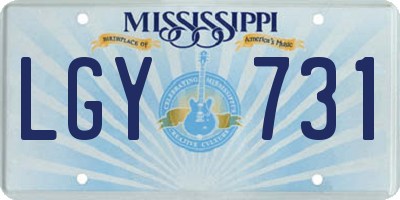 MS license plate LGY731