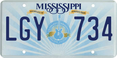 MS license plate LGY734