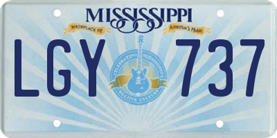 MS license plate LGY737