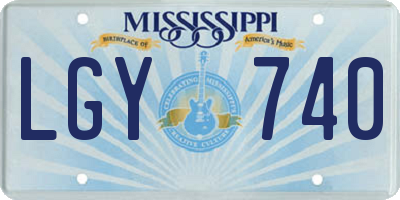 MS license plate LGY740