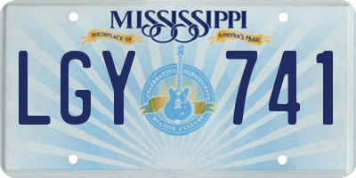 MS license plate LGY741