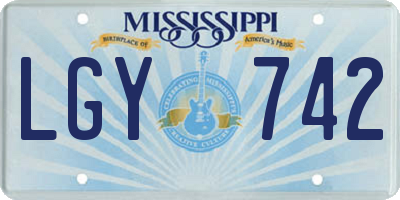 MS license plate LGY742