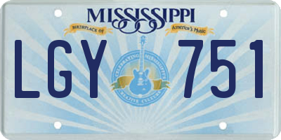 MS license plate LGY751