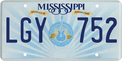MS license plate LGY752