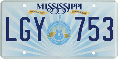MS license plate LGY753