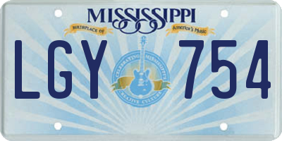 MS license plate LGY754
