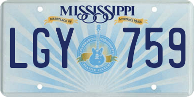 MS license plate LGY759