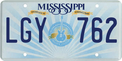 MS license plate LGY762