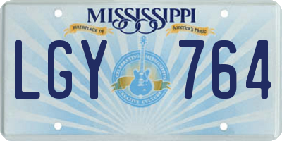 MS license plate LGY764